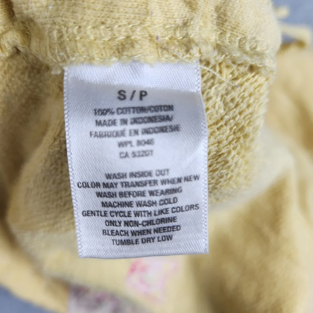 Aeropostale Sweat Shorts Men Small Yellow Logo Applique Stretch Drawstring Waist